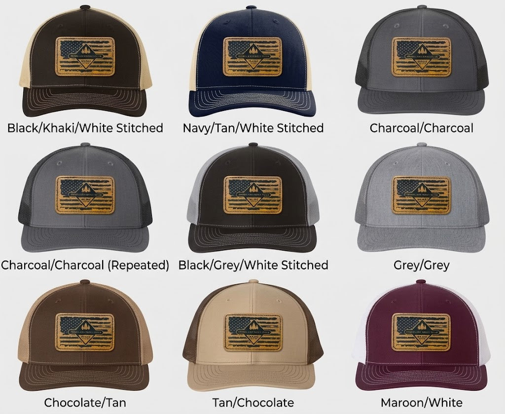Richardson 112 Hat - Trucker Snapback WLMC Engraved Leatherette Patch