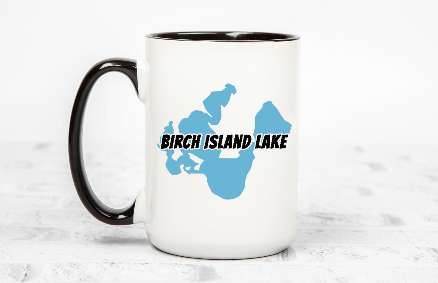 Birch Island Lake Outline Mug or Tumbler