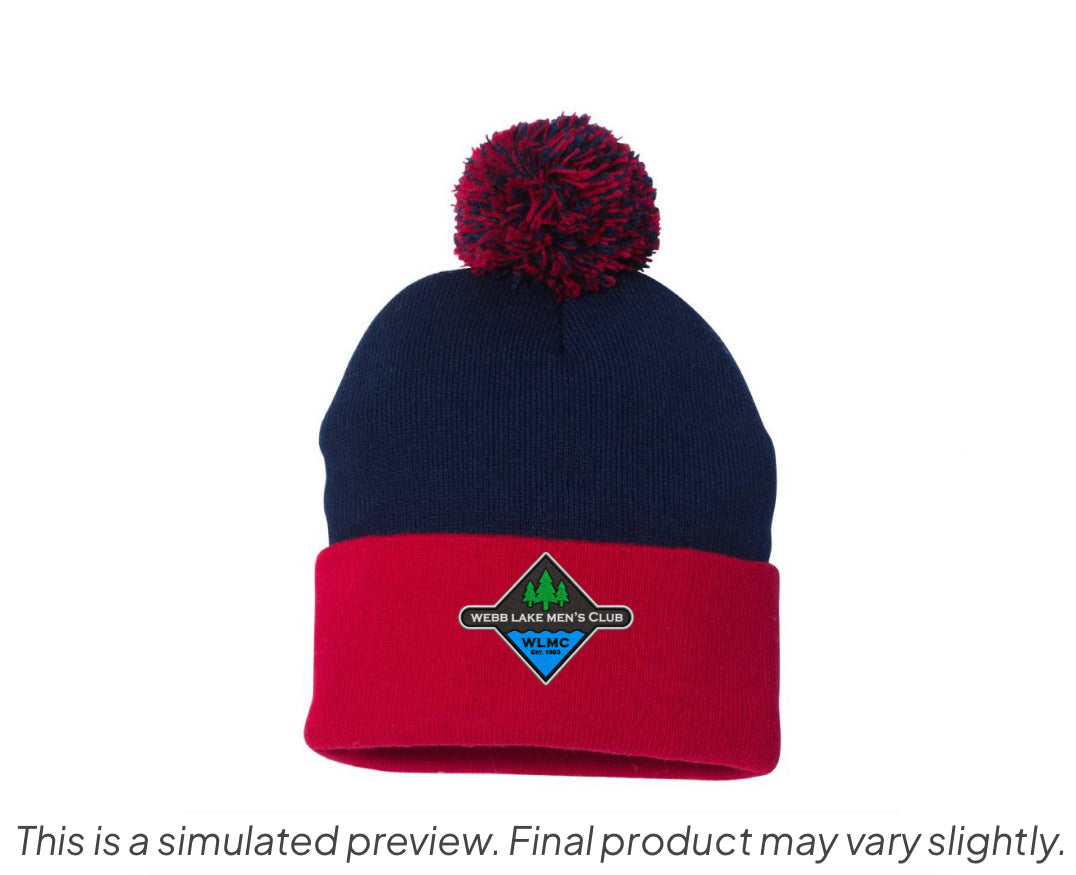 Sportsman 12" Pom-Pom Cuffed Beanie WLMC Embroidered Logo