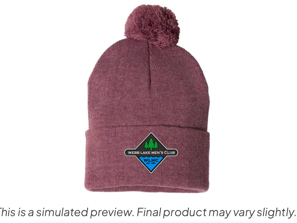 Sportsman 12" Pom-Pom Cuffed Beanie WLMC Embroidered Logo