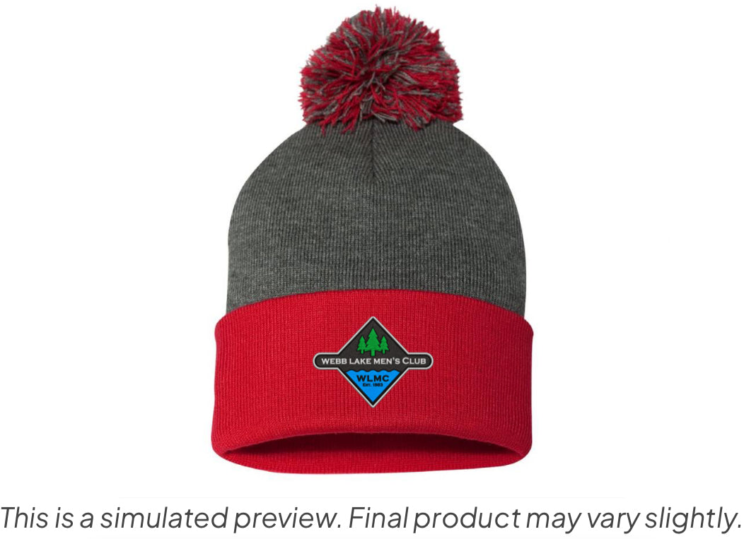 Sportsman 12" Pom-Pom Cuffed Beanie WLMC Embroidered Logo