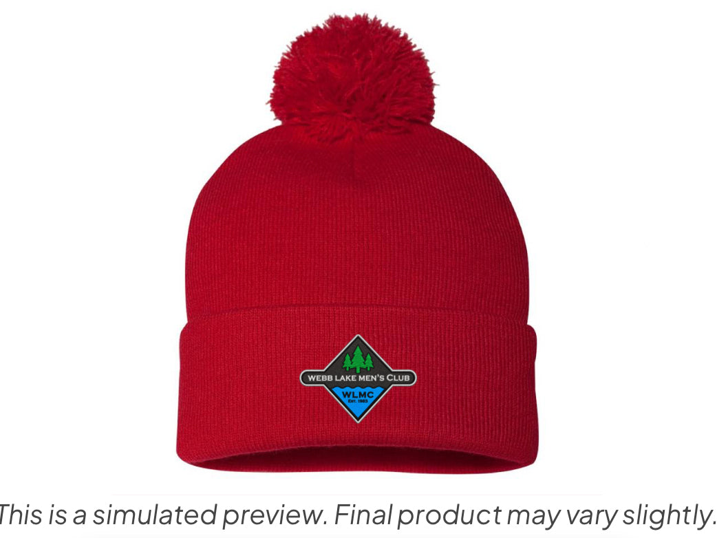 Sportsman 12" Pom-Pom Cuffed Beanie WLMC Embroidered Logo