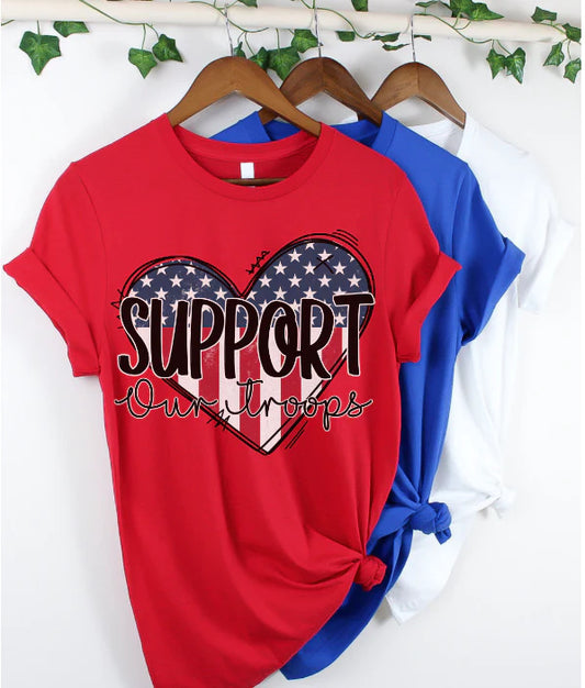 Support Our Troops Flag Heart