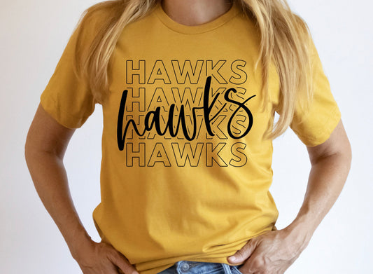 Hawks Stacked Cutout