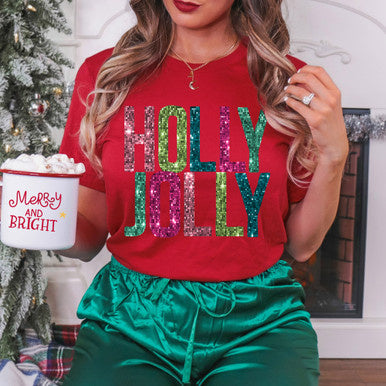 Holly Jolly Faux Glitter