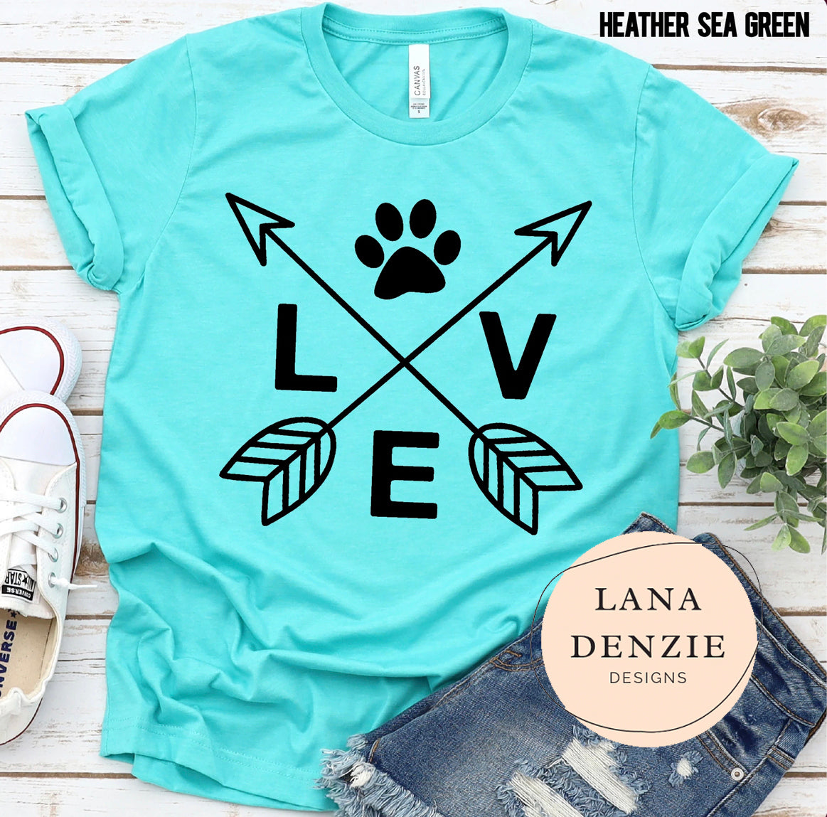 LOVE Pawprint Arrows