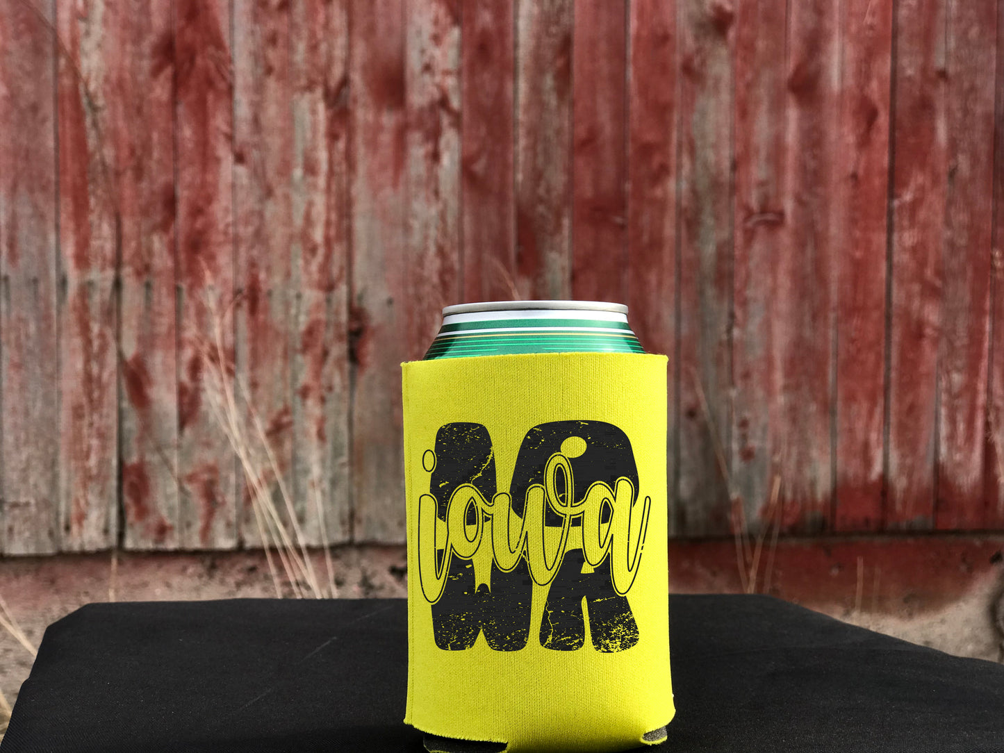 Distressed Iowa Can Koozies