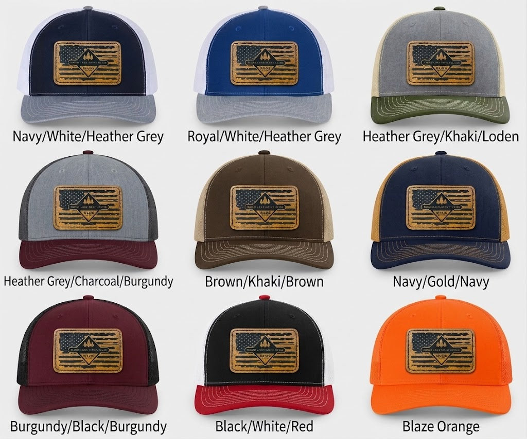 Richardson 112 Hat - Trucker Snapback WLMC Engraved Leatherette Patch