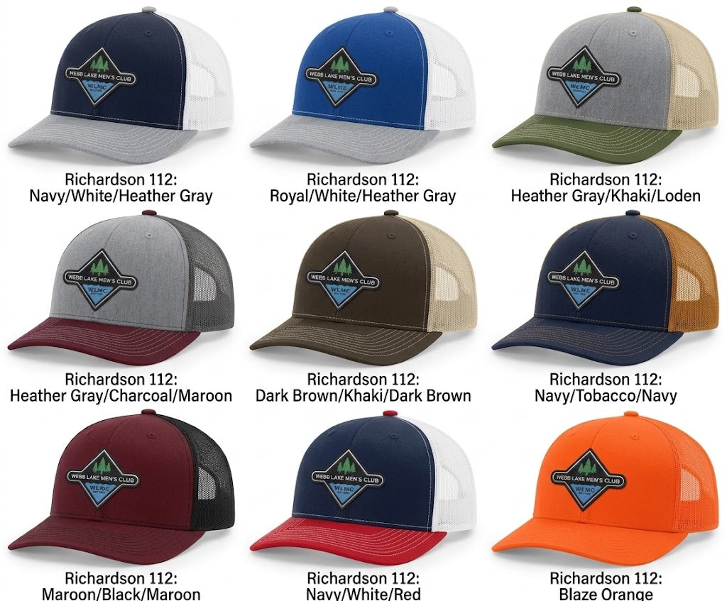 Richardson 112 Hat - Trucker Snapback WLMC Embroidered Logo