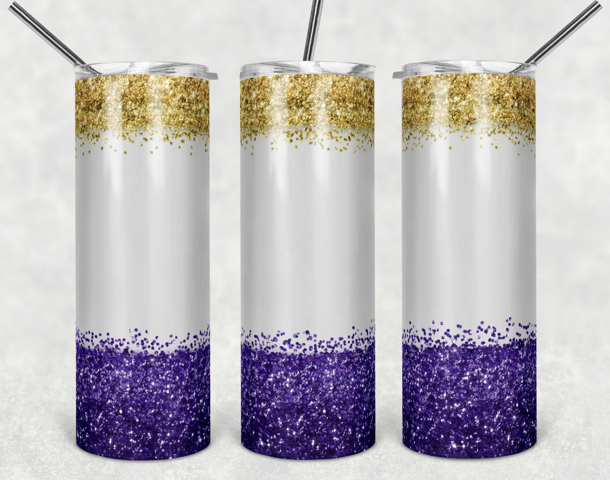 Purple and Gold Glitter Tumbler